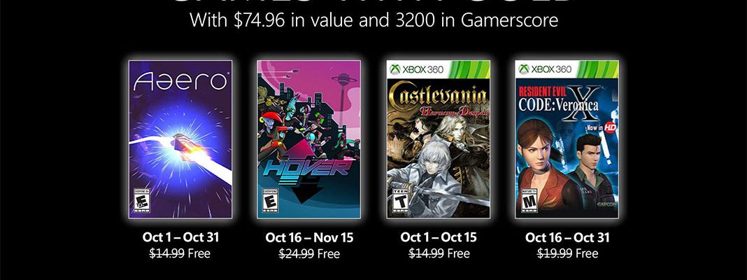 Xbox Games with Gold de Outubro 2021