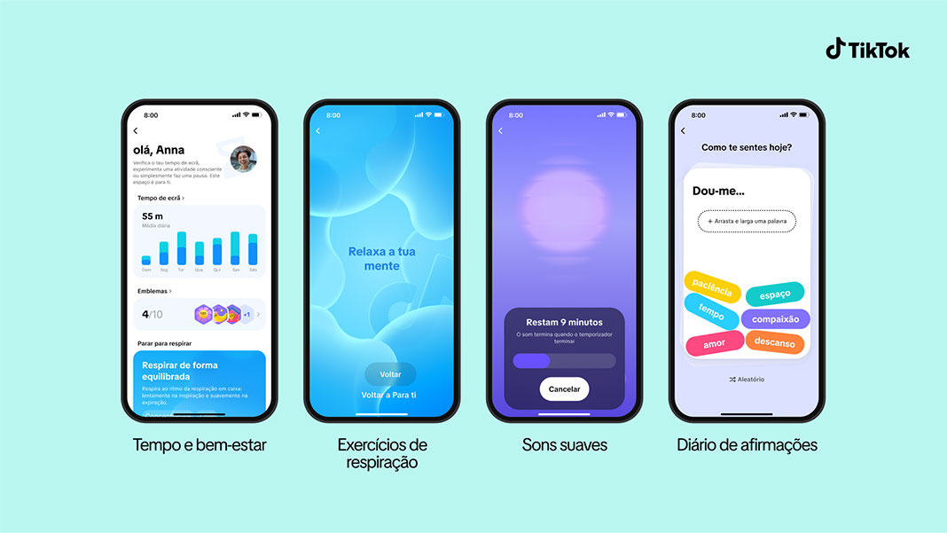 TikTok lança novo espaço de Tempo e Bem-Estar