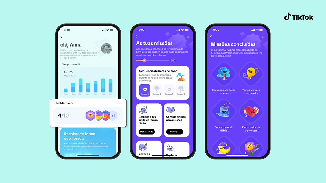 TikTok lança novo espaço de Tempo e Bem-Estar