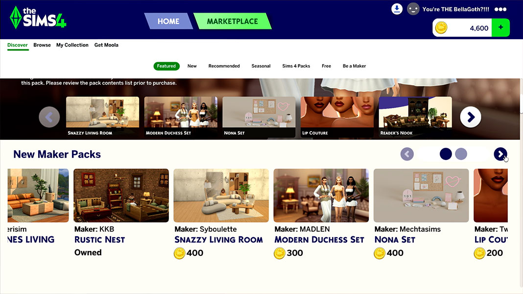 The Sims 4 Marketplace