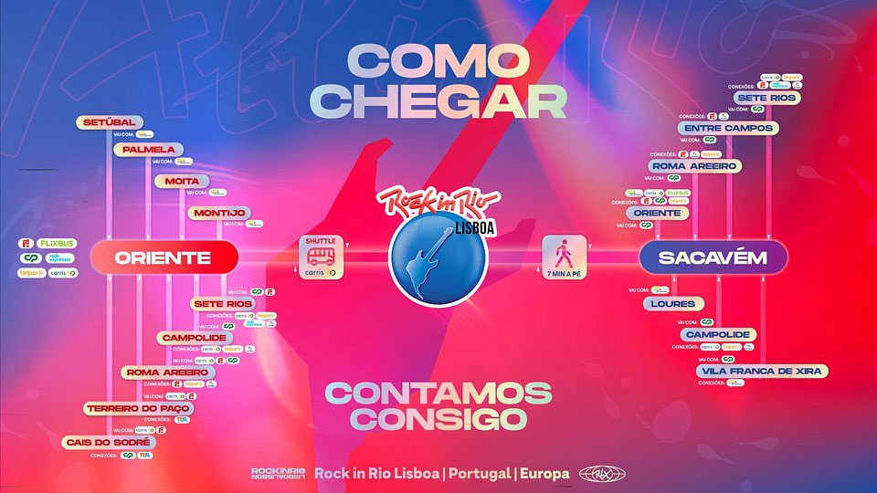 Operação de mobilidade reforçada para a maior edição do Rock in Rio Lisboa
