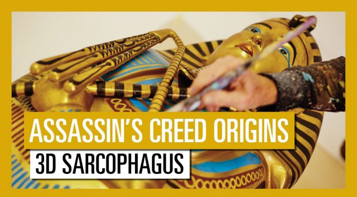 Assassin’s Creed Origins: sarcófago 3D celebra lançamento Assassin’s Creed Origins - sarcófago